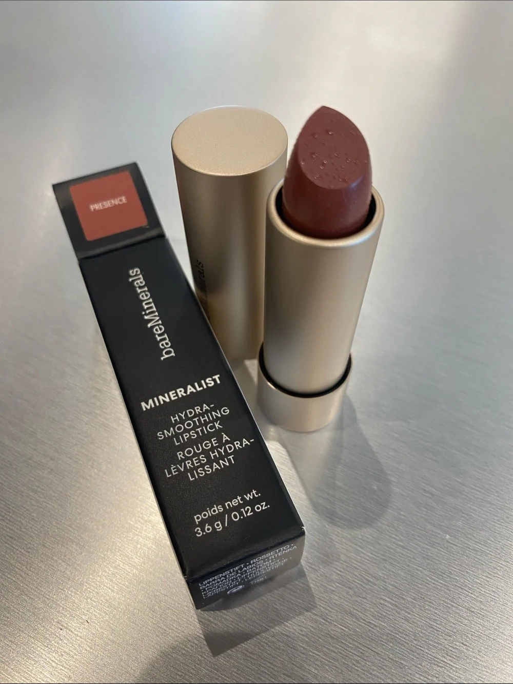 bareMinerals Mineralist Hydra-Smoothing Lipstick Presence NIB .12 oz